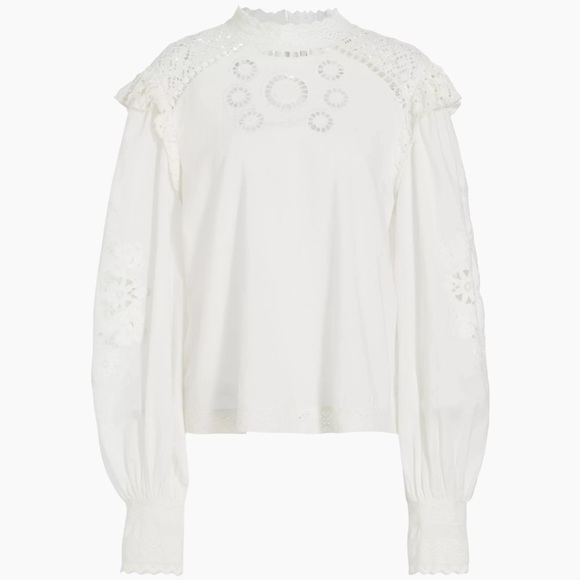 FARM Rio Romantic Embroidered Lace Blouse Size XS - Picture 3 of 8